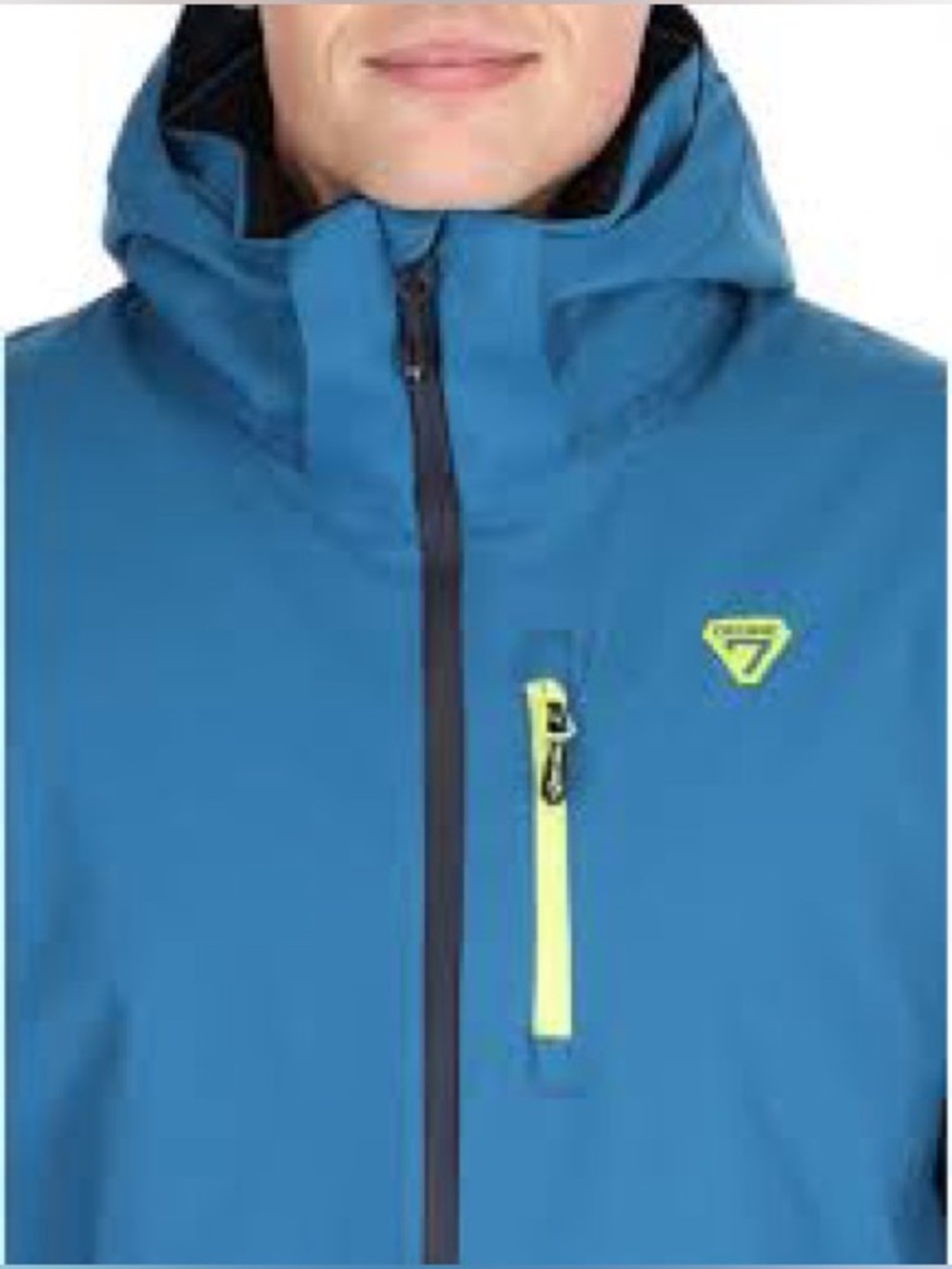 Kids Blue Waterproof Hooded Raincoat with Neon Accent